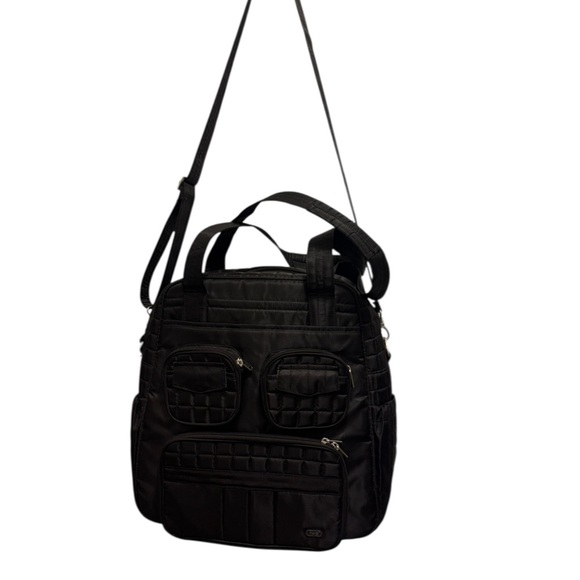 Lug Overnight Travel Gym Tote Puddle Jumper in Quilted Black - with Long Strap - Picture 4 of 16